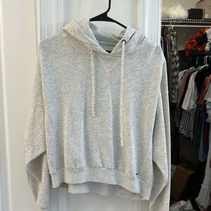 Abercrombie Women’s Gray Cropped Hoodie Size Medium